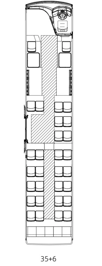 MU13E EV Bus seating layout