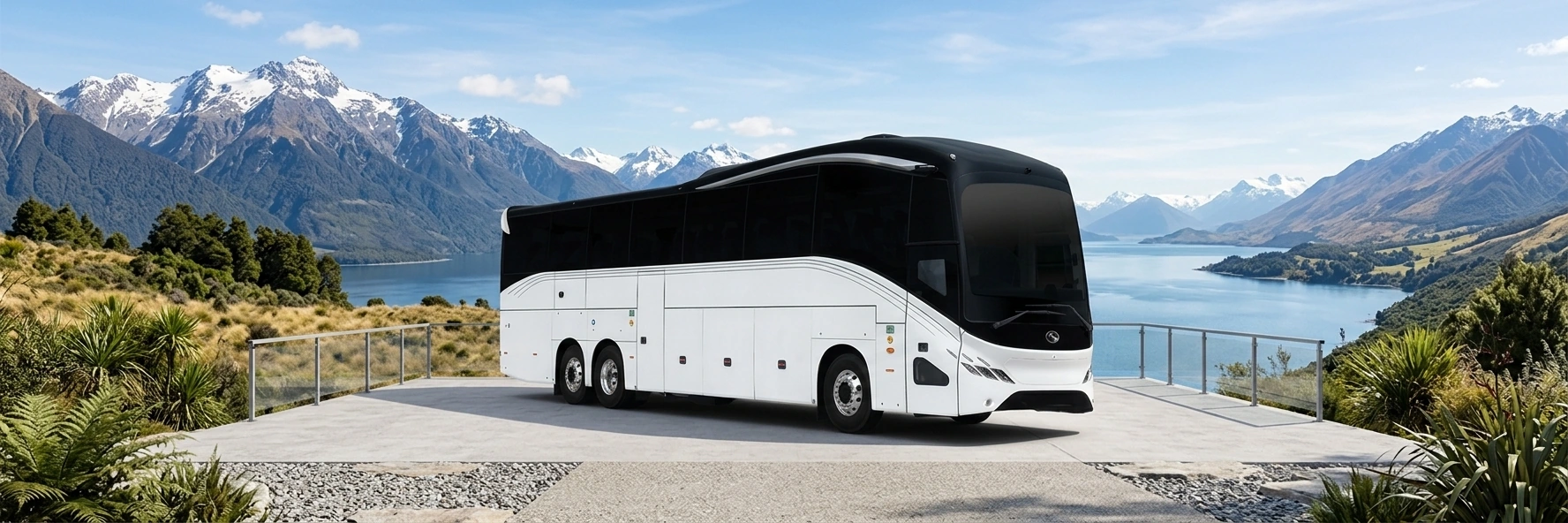King Long C13 Three-Axle Diesel Coach on the road