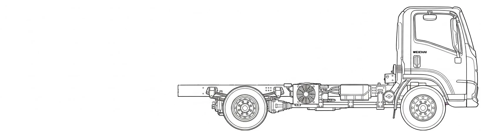 Electric light truck side profile